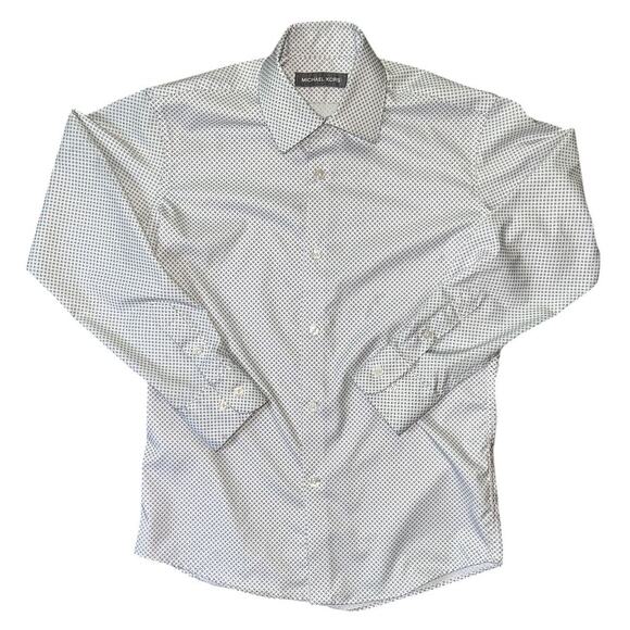 Michael Kors Geometric Print Boys Youth Button Down Dress Shirt 10R - Picture 1 of 6